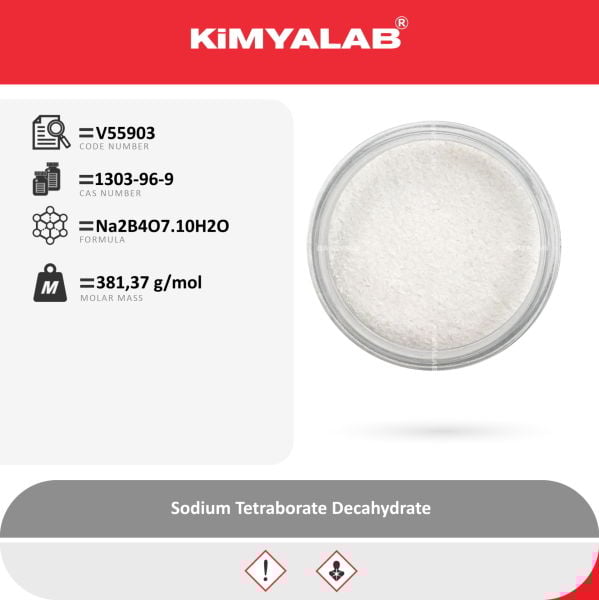 Kimyalab Boraks Dekahidrat (Disodyum Tetraborat ) 99,9% -1Kg