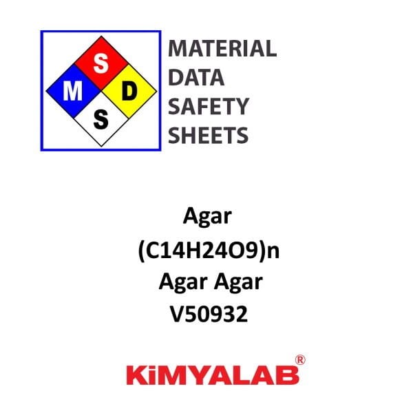 Kimyalab Agar Agar MSDS Belgesi - E406 Toz Bitkisel Jelatin