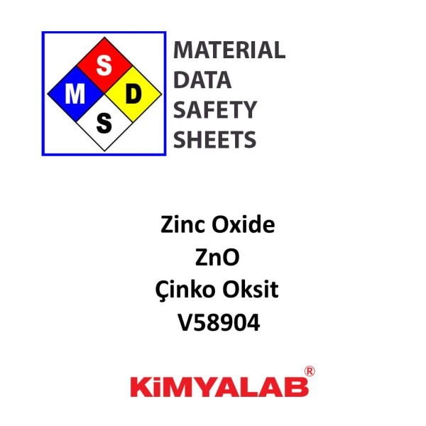 Kimyalab Çinko Oksit MSDS Belgesi - Zinc Oxide ZnO
