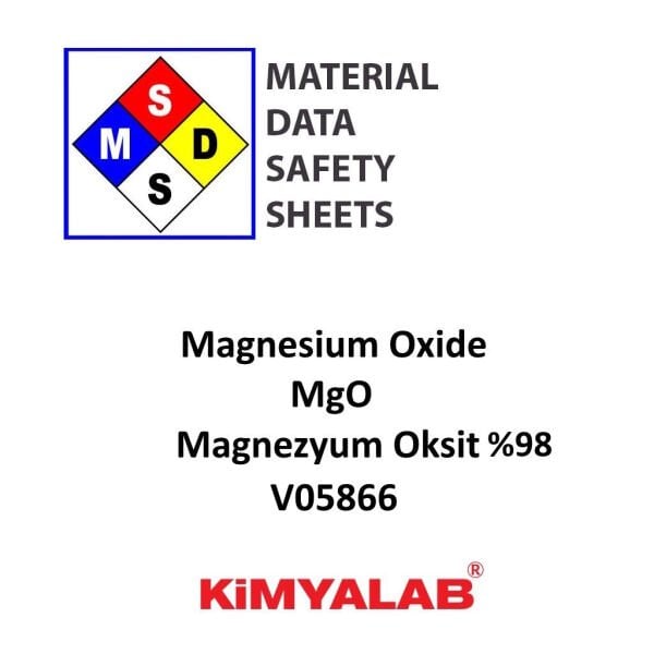 Kimyalab Magnezyum Oksit %98 MSDS Belgesi - Magnesium Oxide MgO