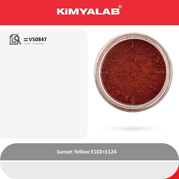 Kimyalab Turuncu Toz Gıda Boyası E102+E124 100gr - Sunset Yellow Dye Powder - Toz Renklendirici