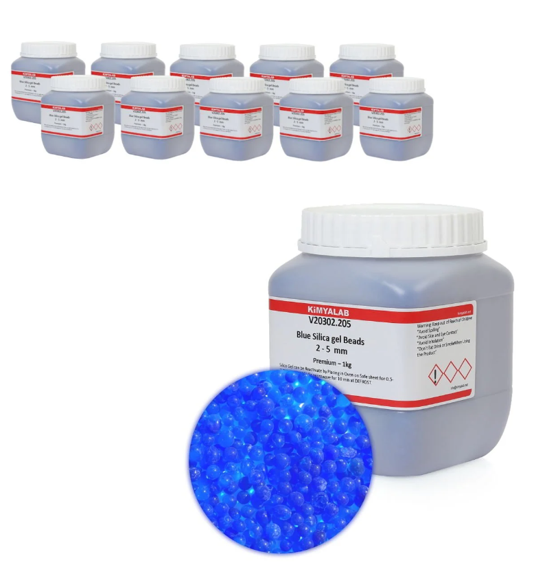 Silikajel Mavi Nem Alıcı 1Kg - Silika Jel İndikatörlü 10Adet
