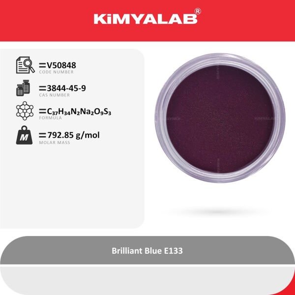 Kimyalab Mavi Toz Gıda Boyası E133 100gr - Brilliant Blue Dye Powder - Toz Renklendirici