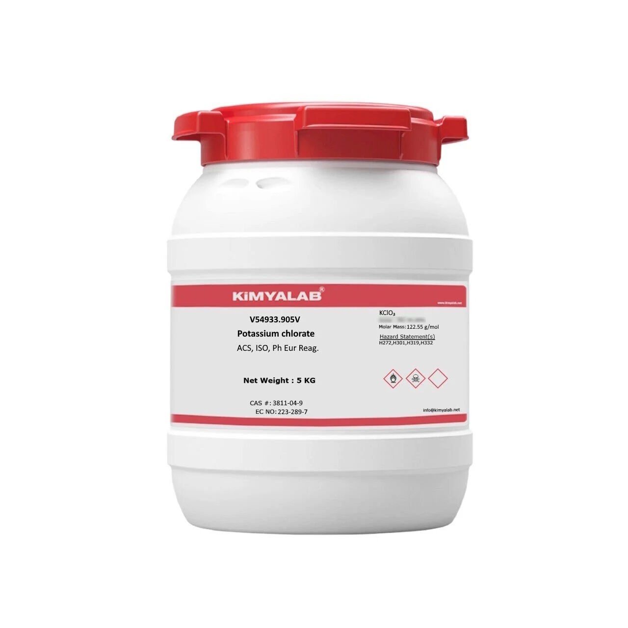 Kimyalab Potasyum Klorat - Potassium Chlorate - 5Kg-HDPE Varil