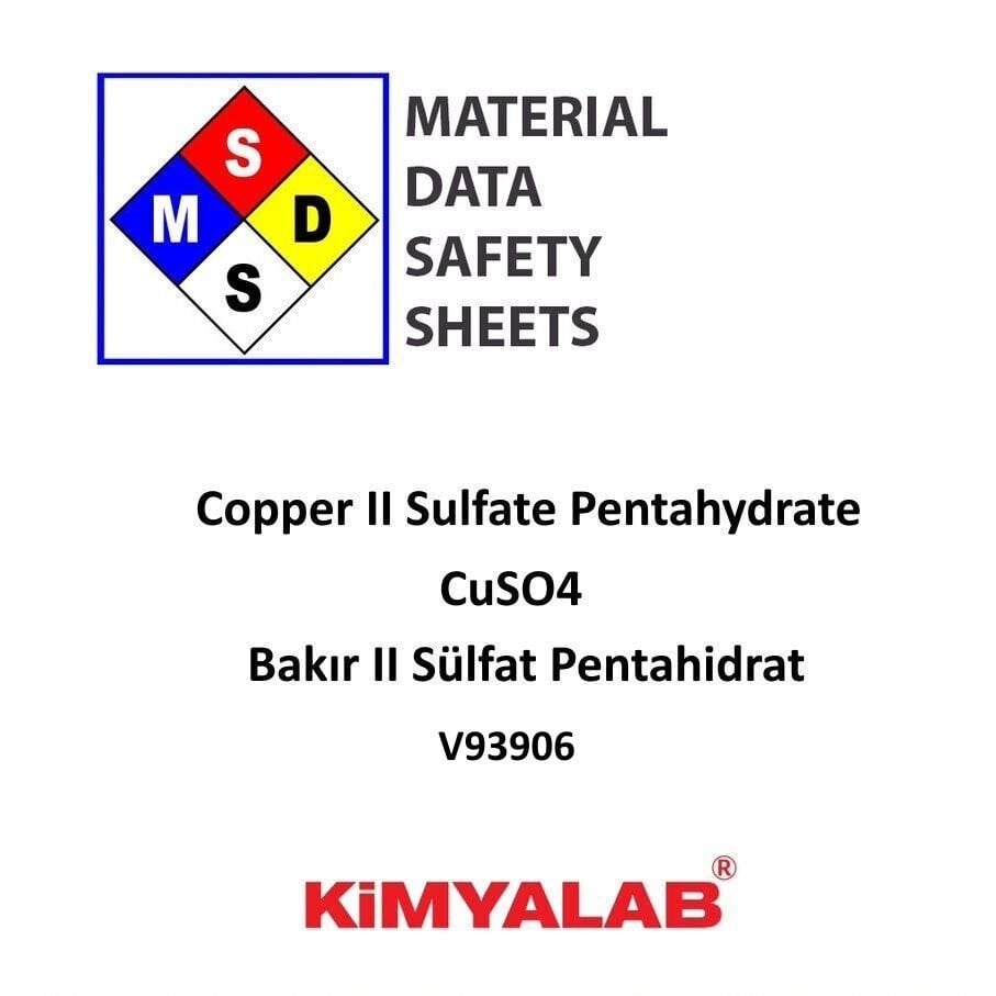 Kimyalab Bakır II Sülfat Pentahidrat MSDS - Copper II Sulfate Pentahydrate