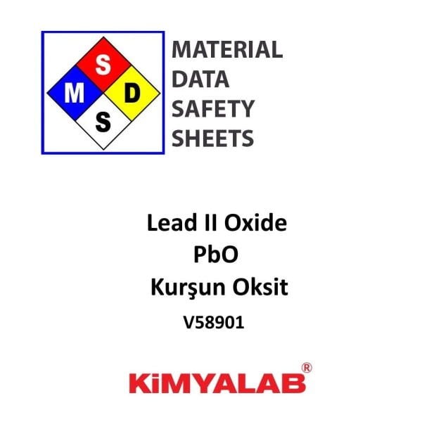 Kimyalab Kurşun Oksit MSDS -Lead II Oxide