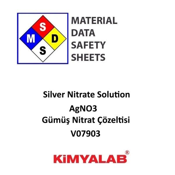 Kimyalab Gümüş Nitrat Çözeltisi MSDS Belgesi - 0.1 N