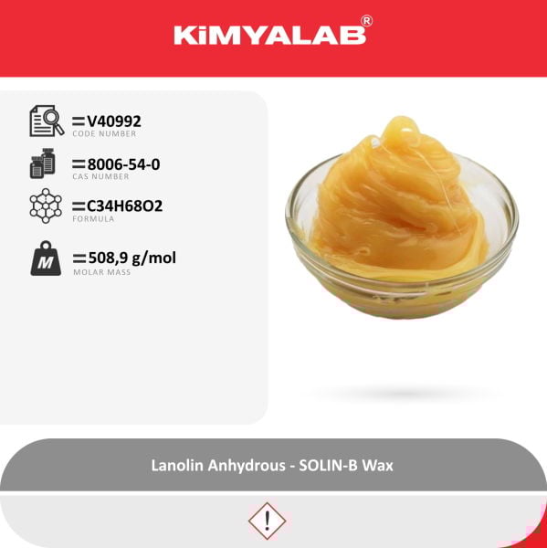 Kimyalab Lanolin 1kg - Farma Kalite - Lanolin Anhydrous B.P. 2000 - SOLIN-B