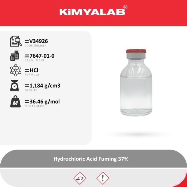 Kimyalab Hidroklorik Asit 2,5L - Hydrochloric Acid Fuming 37% - HCL