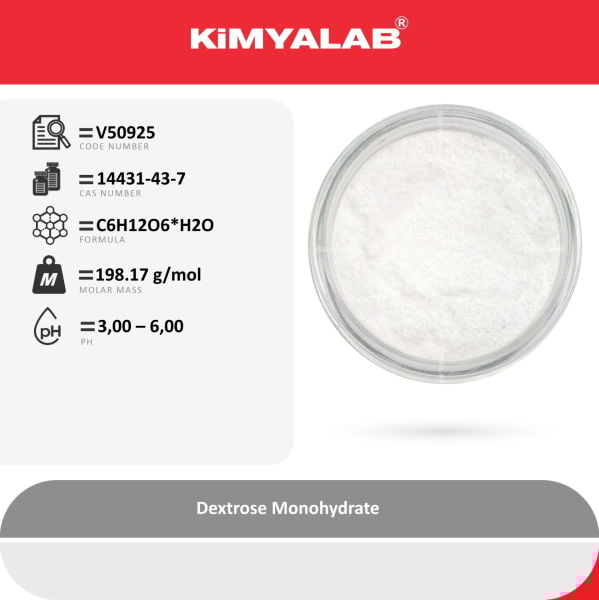 Kimyalab Glikoz Monohidrat - Dekstroz - Dextrose Monohydrate - 5 Kg-HDPE Varil