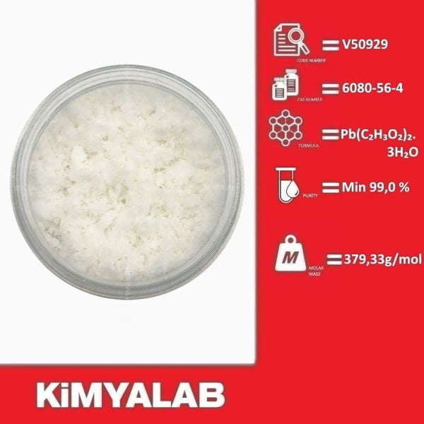 Kimyalab Kurşun Asetat Trihidrat - Lead (II) Acetate Trihydrate - 5 Kg-HDPE Varil