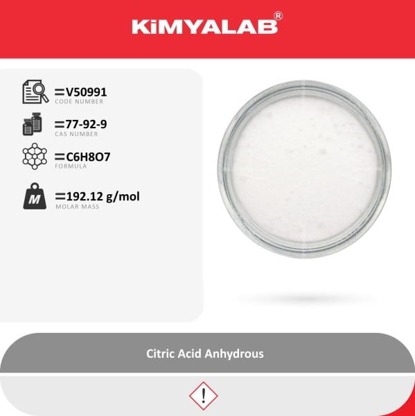 Kimyalab Sitrik Asit Susuz 500g - Farma Kalite - Citric Acid Anhydrous