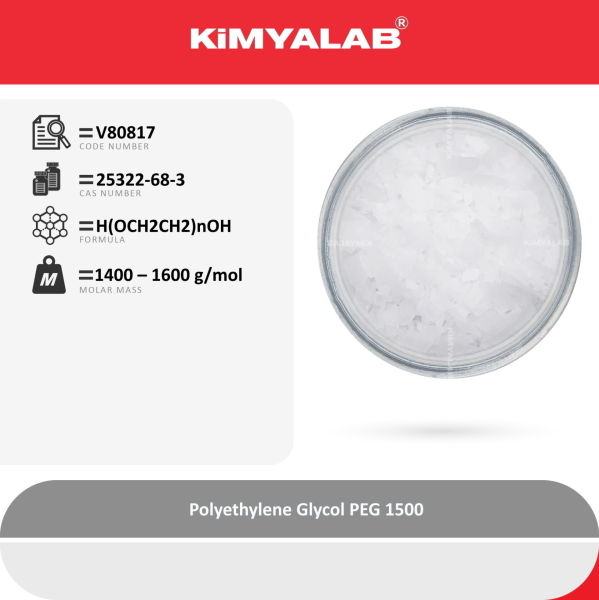 Kimyalab Polietilen Glikol 250g - Payet - Polietilen Glikol 1500 - Polyethylene Glycol PEG 1500