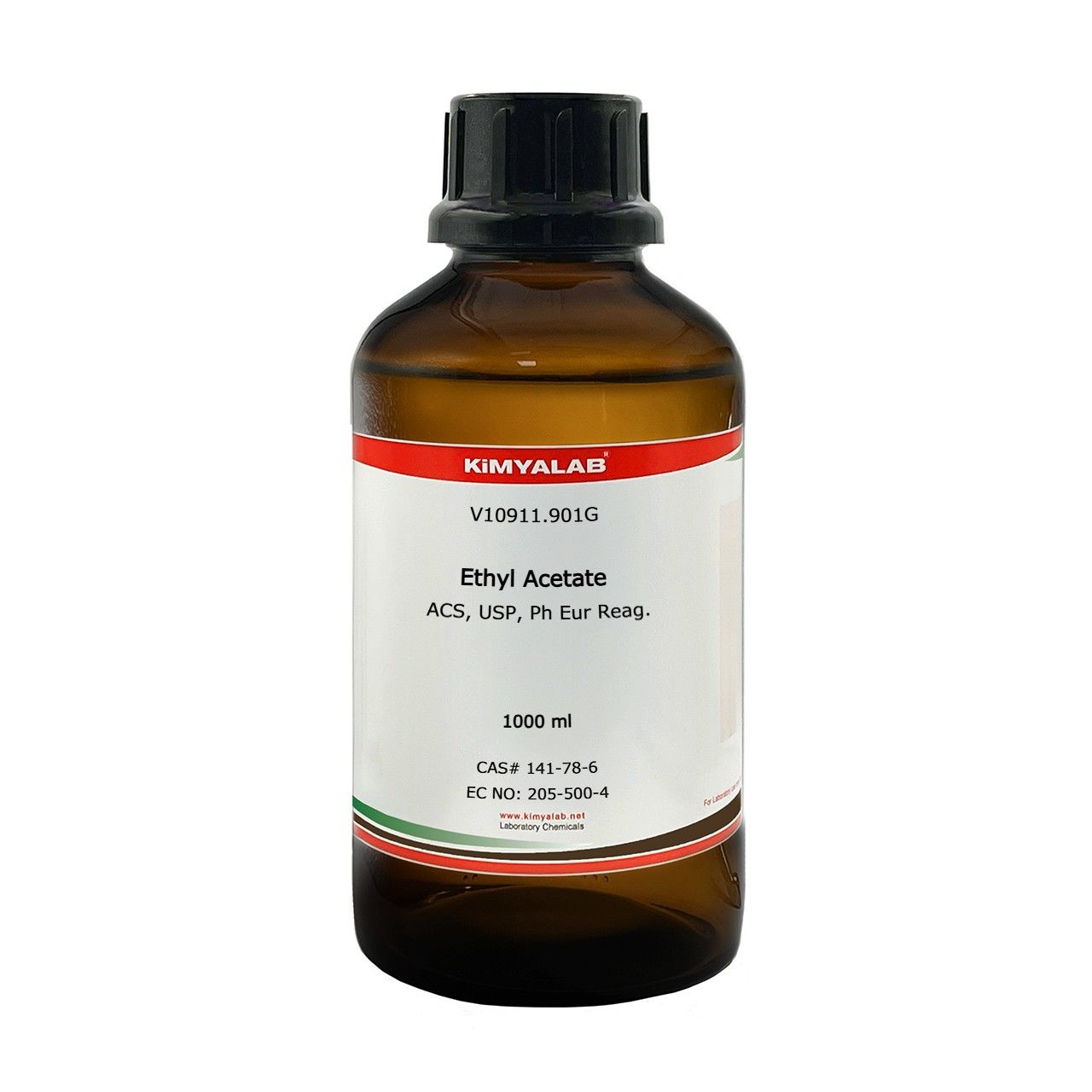 Kimyalab Etil Asetat 1000ml Cam Şişe - Ethyl Acetate %99,5