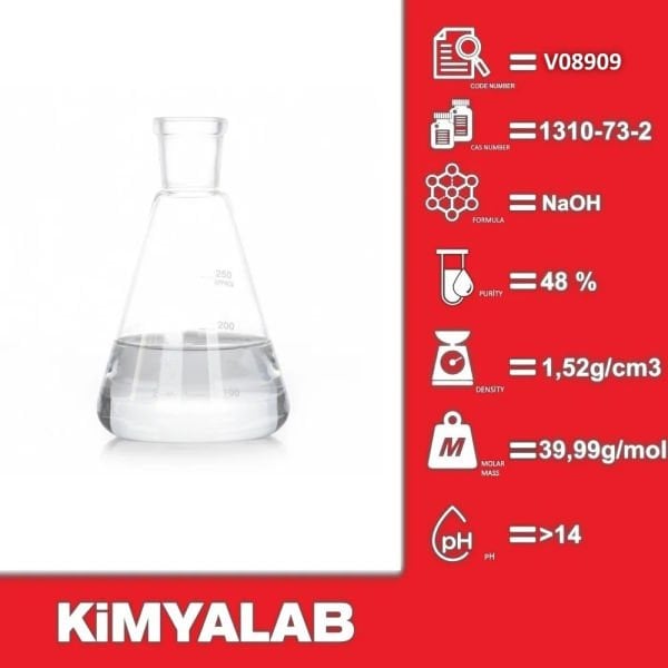 Sodyum Hidroksit Çözelti Sıvı Kostik 1L - Sodium Hydroxide 48%