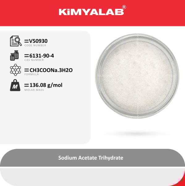 Kimyalab Sodyum Asetat Trihidrat 1Kg - Sodium Acetate Trihydrate