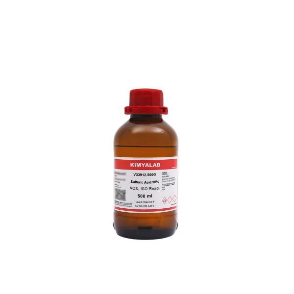 Kimyalab Sülfürik Asit %98 500ml Cam - Sulfuric Acid Extra Pure H2SO4