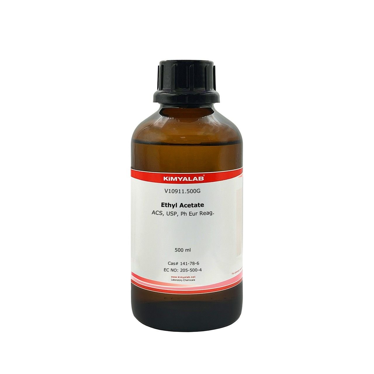 Kimyalab Etil Asetat 500ml Cam Şişe - Ethyl Acetate %99,5