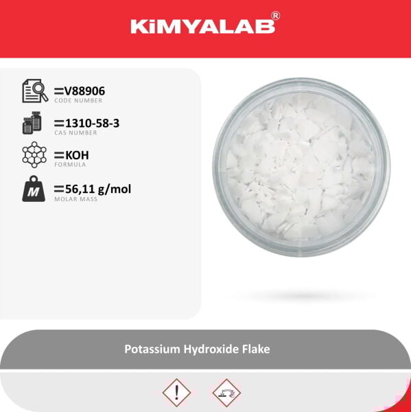 Kimyalab Potasyum Hidroksit 1 Kg - Potassium Hydroxide Flake